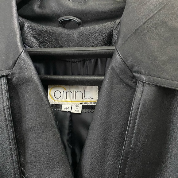 Jackets & Blazers - PM Comint Leather Trench Coat Double Breasted w Belt